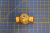 SP Belimo Valve 10Cv Bronze Body, SS on a blue measuring grid mat